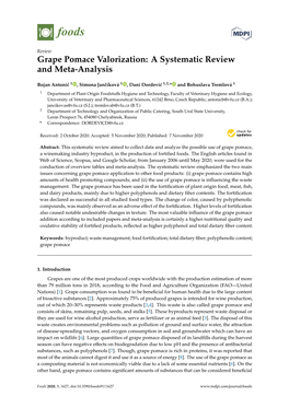 Grape Pomace Valorization: a Systematic Review and Meta-Analysis