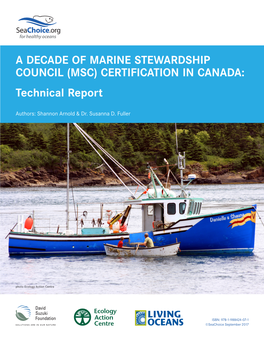 (MSC) CERTIFICATION in CANADA: Technical Report