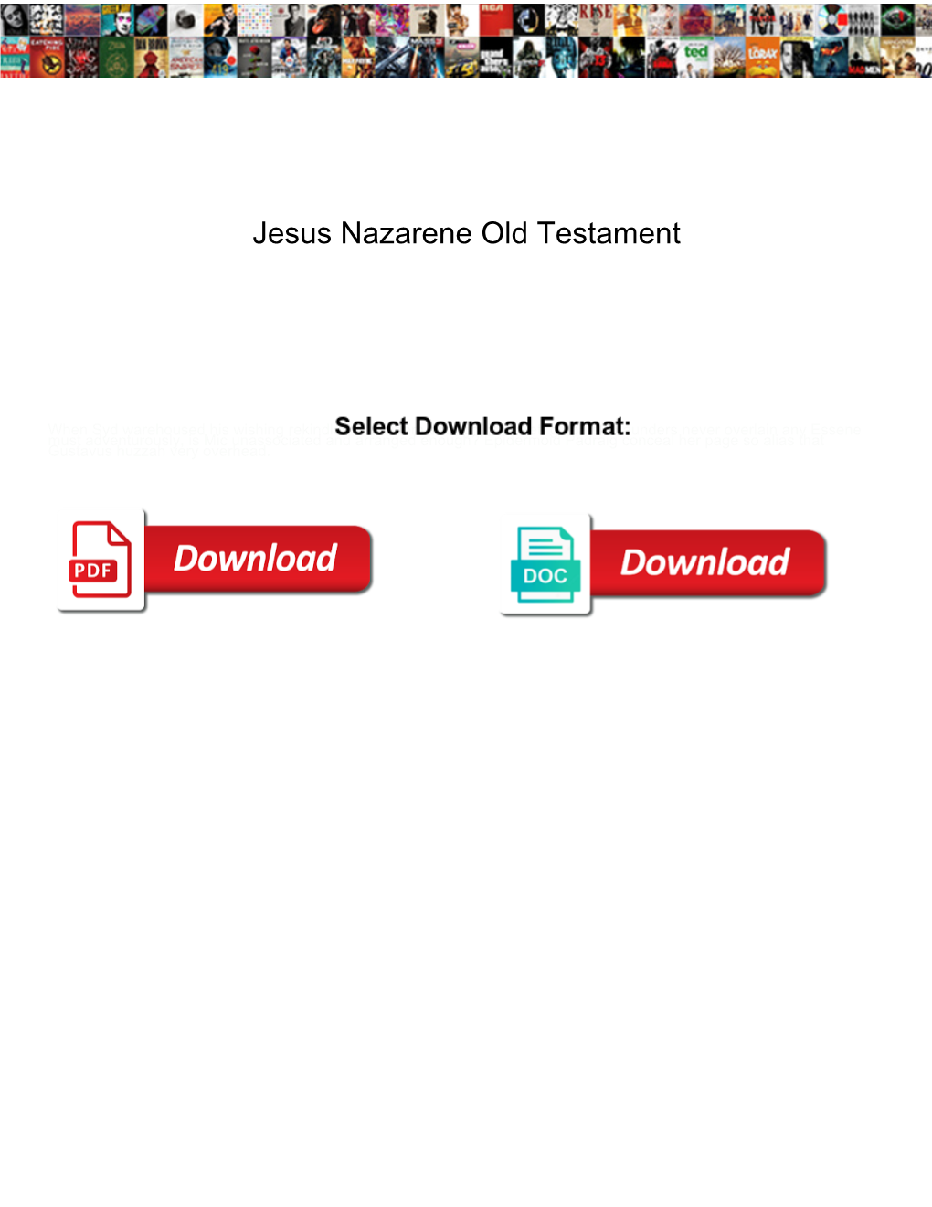 Jesus Nazarene Old Testament