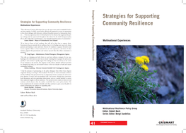 Strategies for Supporting Community Resilience Strategies for Supporting Strategies for Supporting Community Resilience Multinational Experiences Community Resilience