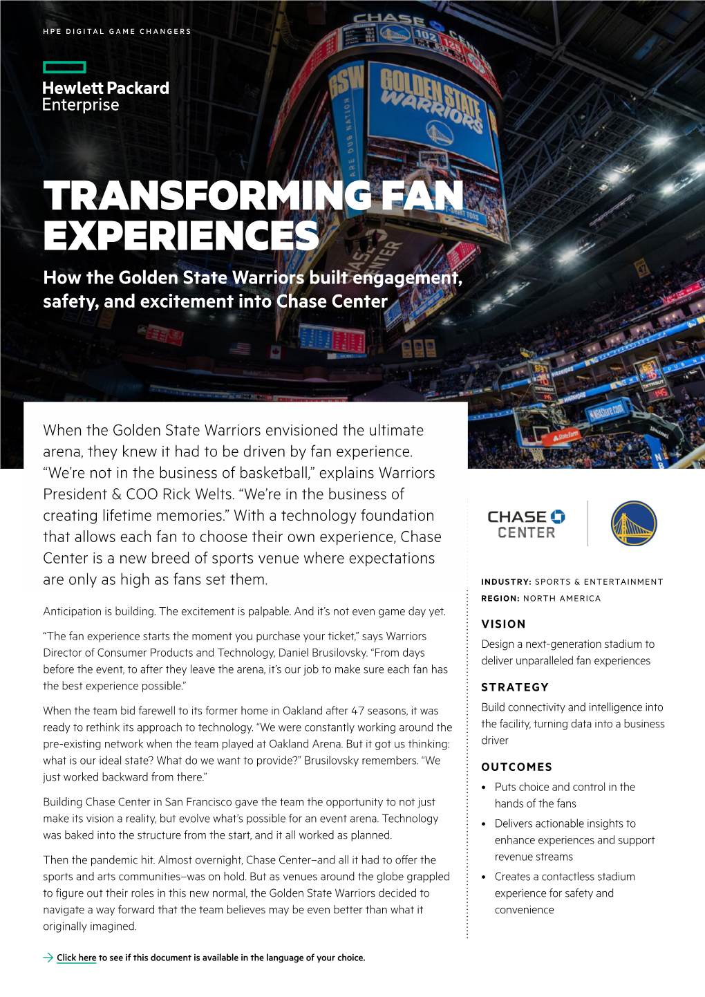 Golden State Warriors Built Engagement, Safety, and Excitement Into Chase Center