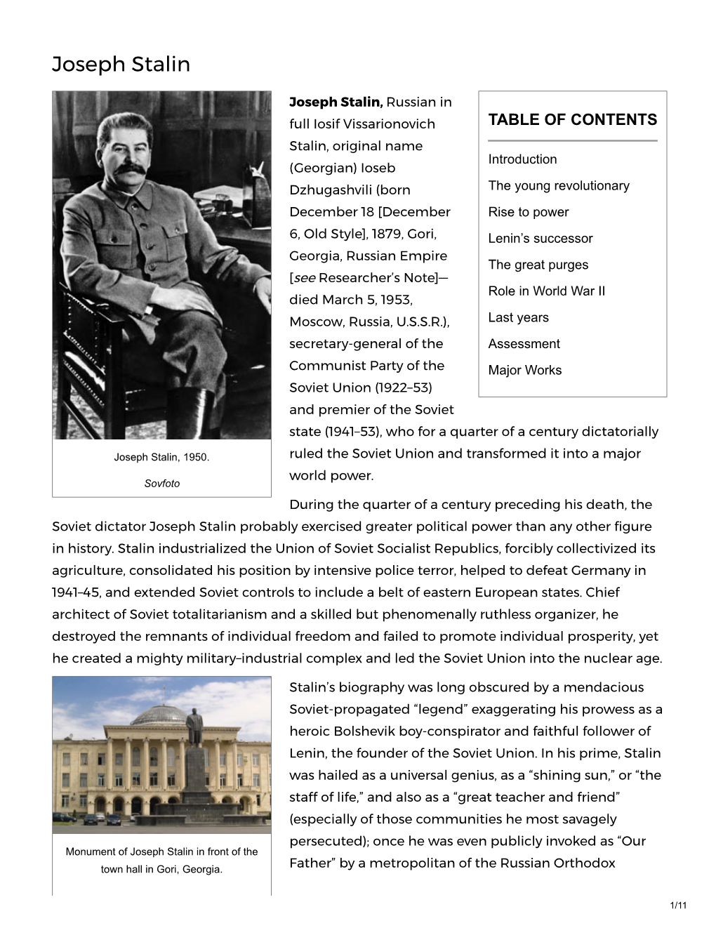 Joseph Stalin -- Britannica Online Encyclopedia