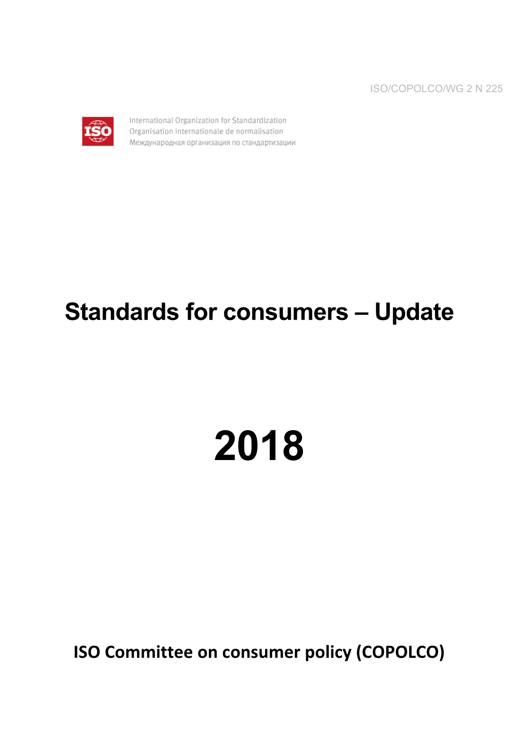 Standards for Consumers – Update