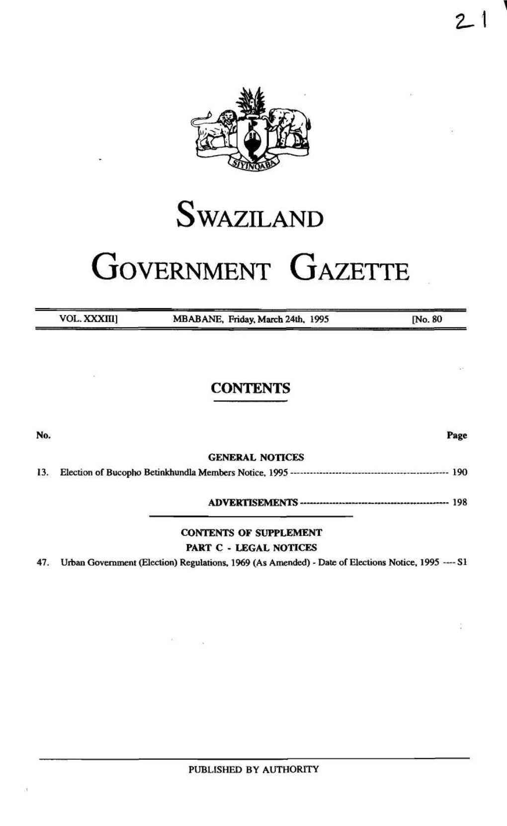 Swaziland Government Gazette