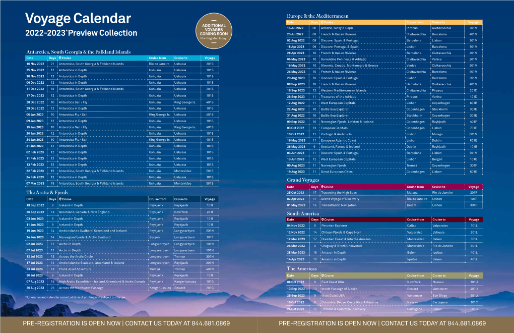 Voyage Calendar 2022-2023