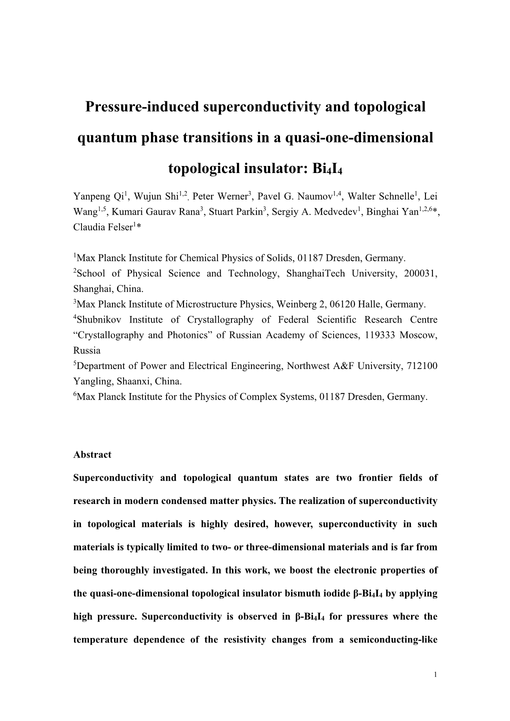 Pressure-Induced Superconductivity and Topological Quantum Phase Transitions in a Quasi-One-Dimensional Topological Insulator