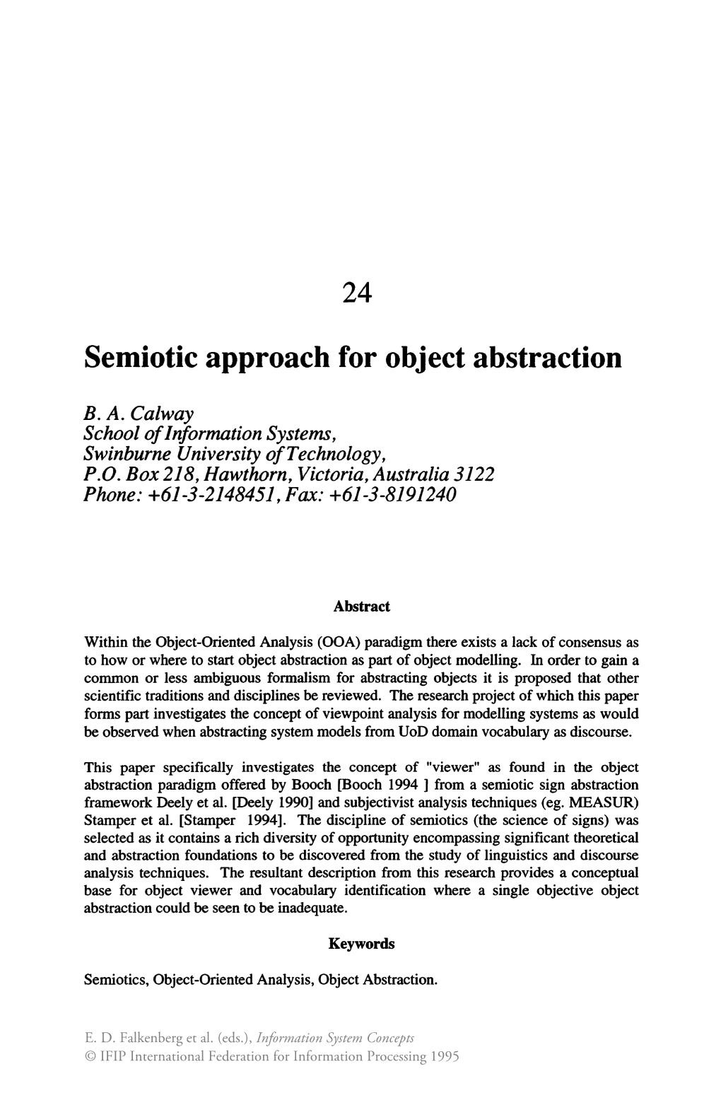 Semiotic Approach for Object Abstraction