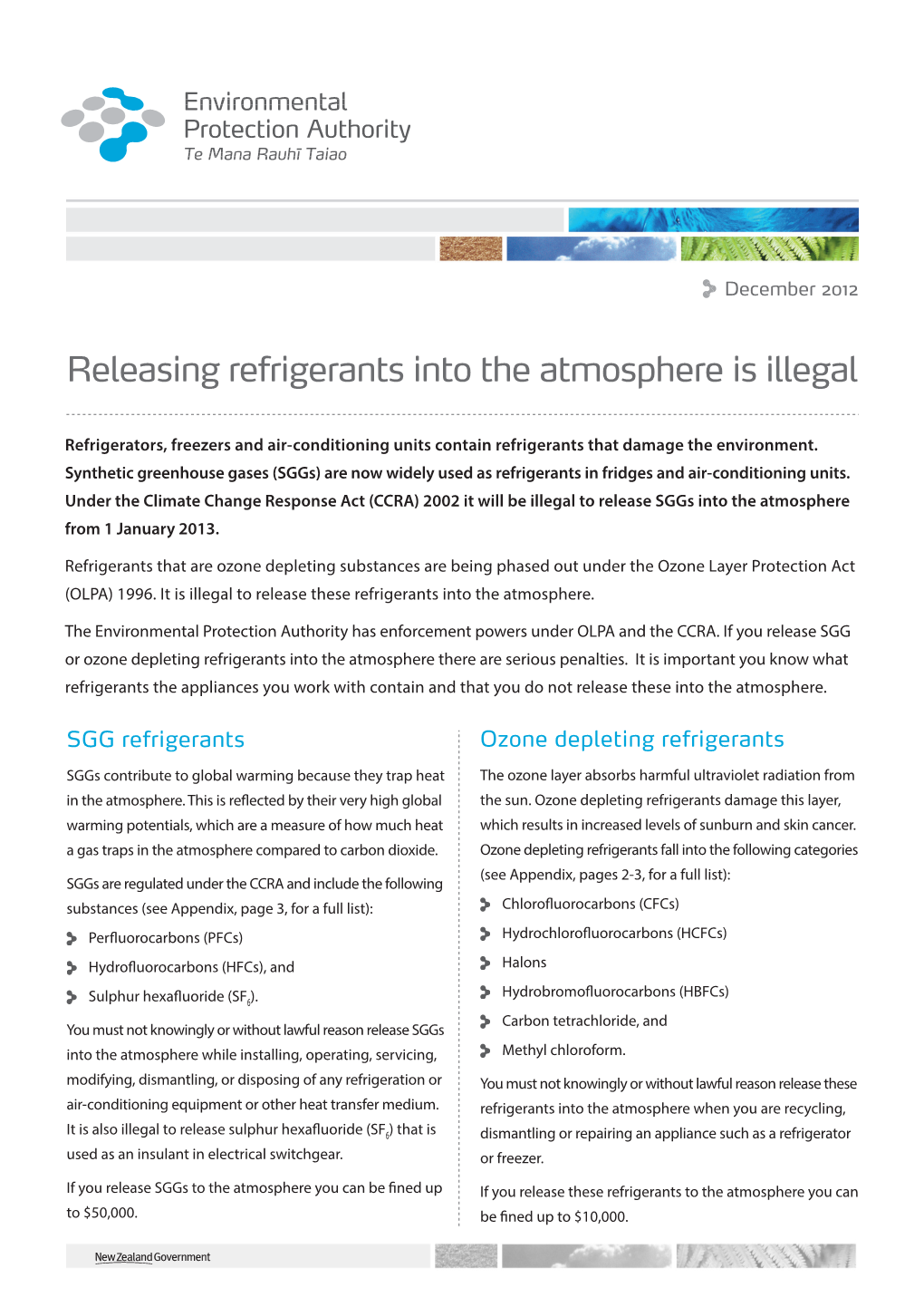 Releasing Refrigerants Into the Atmosphere Is Illegal