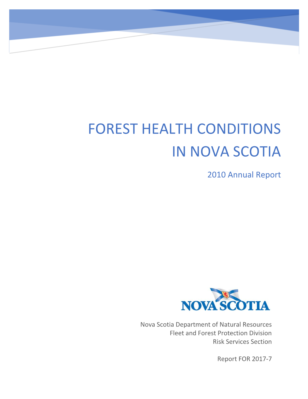 Forest Health Conditions in Nova Scotia