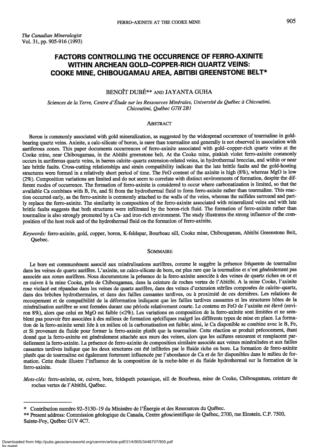 Factors Controlling the Occurrence of Ferro