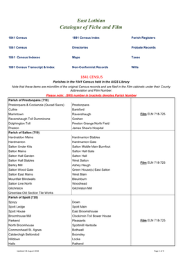 Catalogue of East Lothain, Scotland Fiche and Film.Xlsx