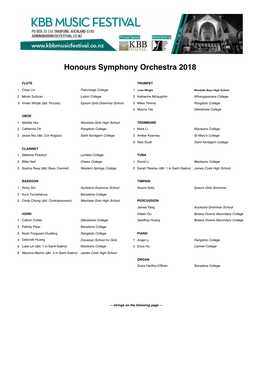 Honours Orchestra