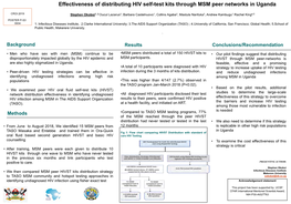 Effectiveness of Distributing HIV Self-Test Kits Through MSM Peer Networks in Uganda