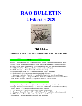RAO BULLETIN 1 February 2020