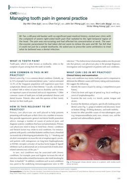 Managing Tooth Pain in General Practice