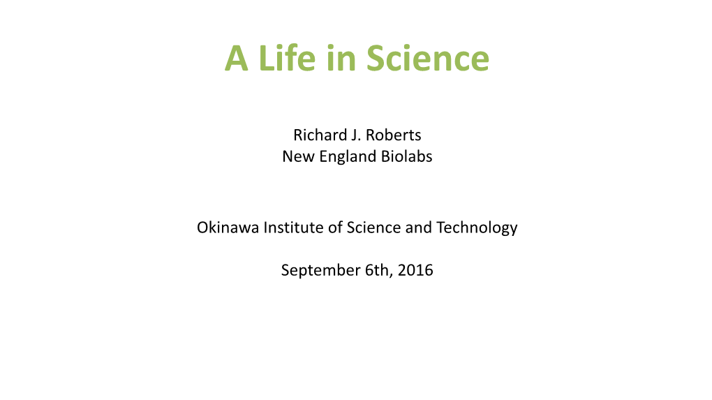 A Life in Science