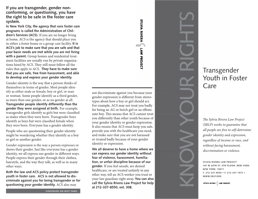 Transgender Youth in Foster Care