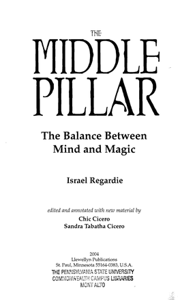 MIDDLE PILLAR the Balance Between Mind and Magic