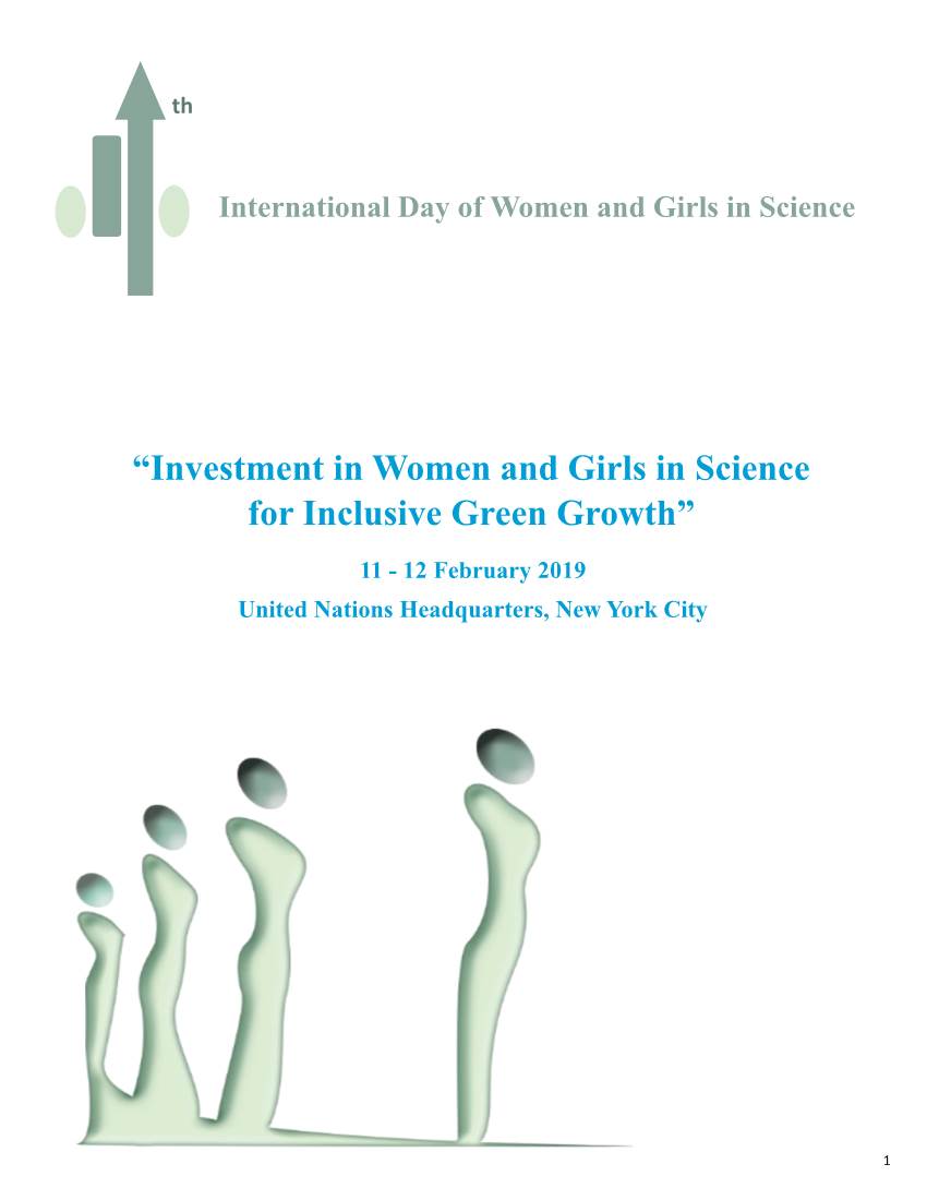 “Investment in Women and Girls in Science for Inclusive Green Growth”