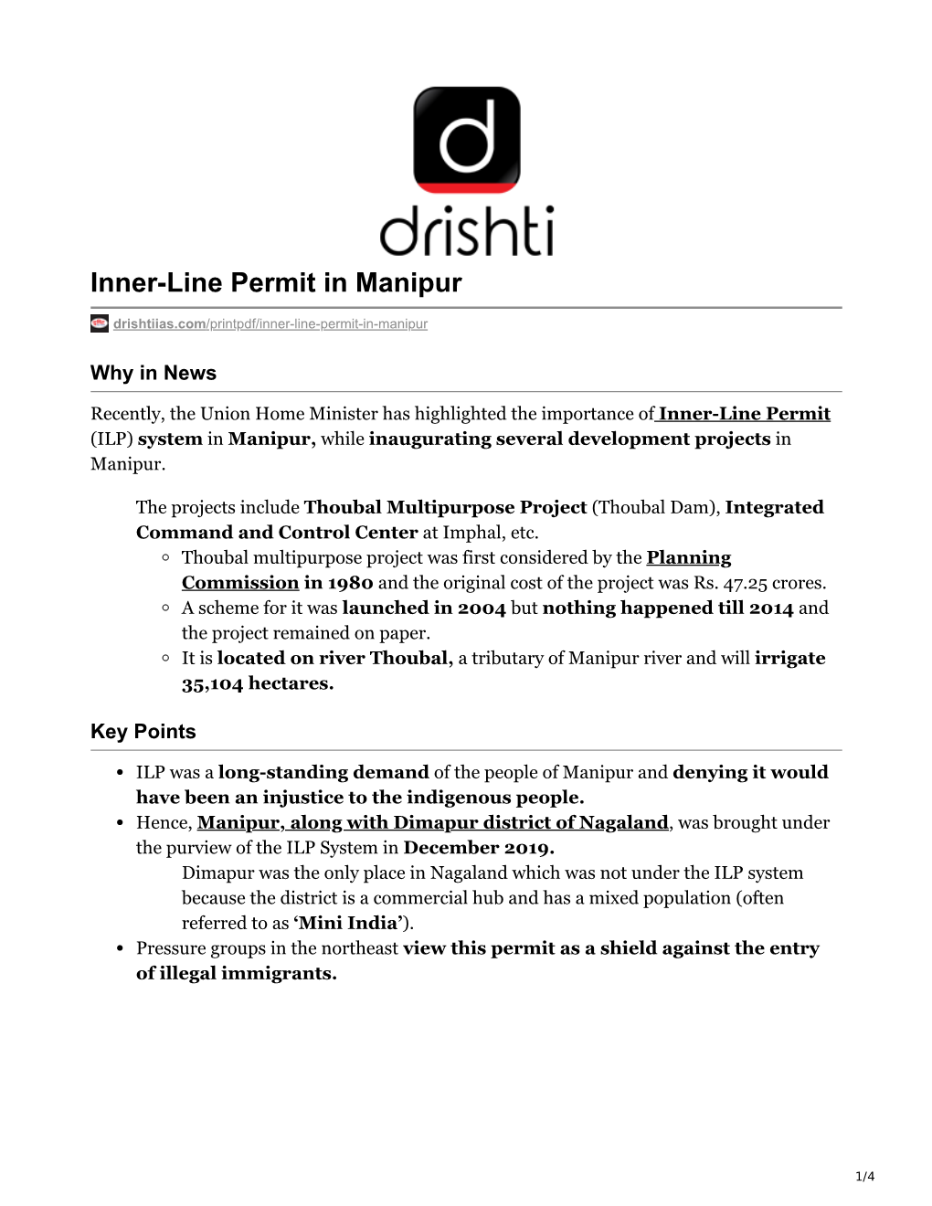 Inner-Line Permit in Manipur