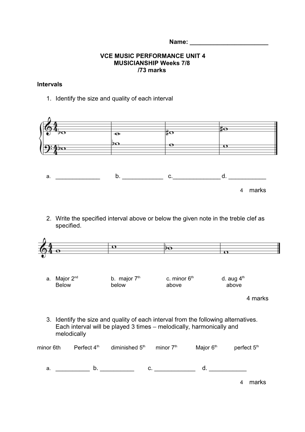 Vce Music Performance Unit 4 s1