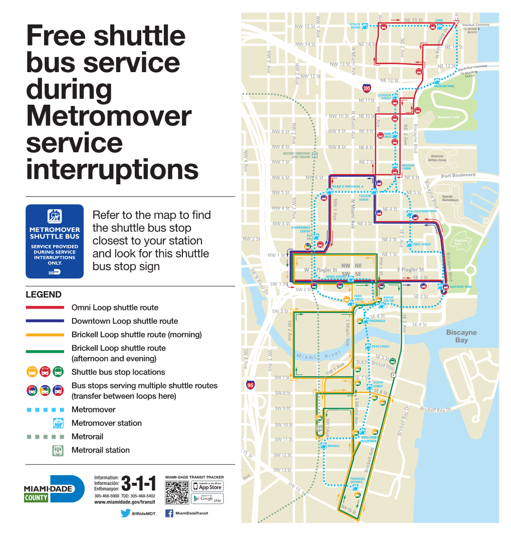 Free Shuttle Bus Service During Metromover Service Interruptions