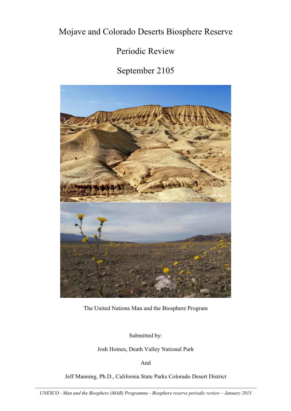 Mojave and Colorado Deserts Biosphere Reserve Periodic