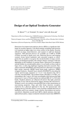 Design of an Optical Terahertz Generator