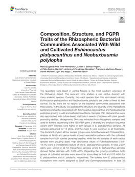 Composition, Structure, and PGPR Traits of the Rhizospheric Bacterial