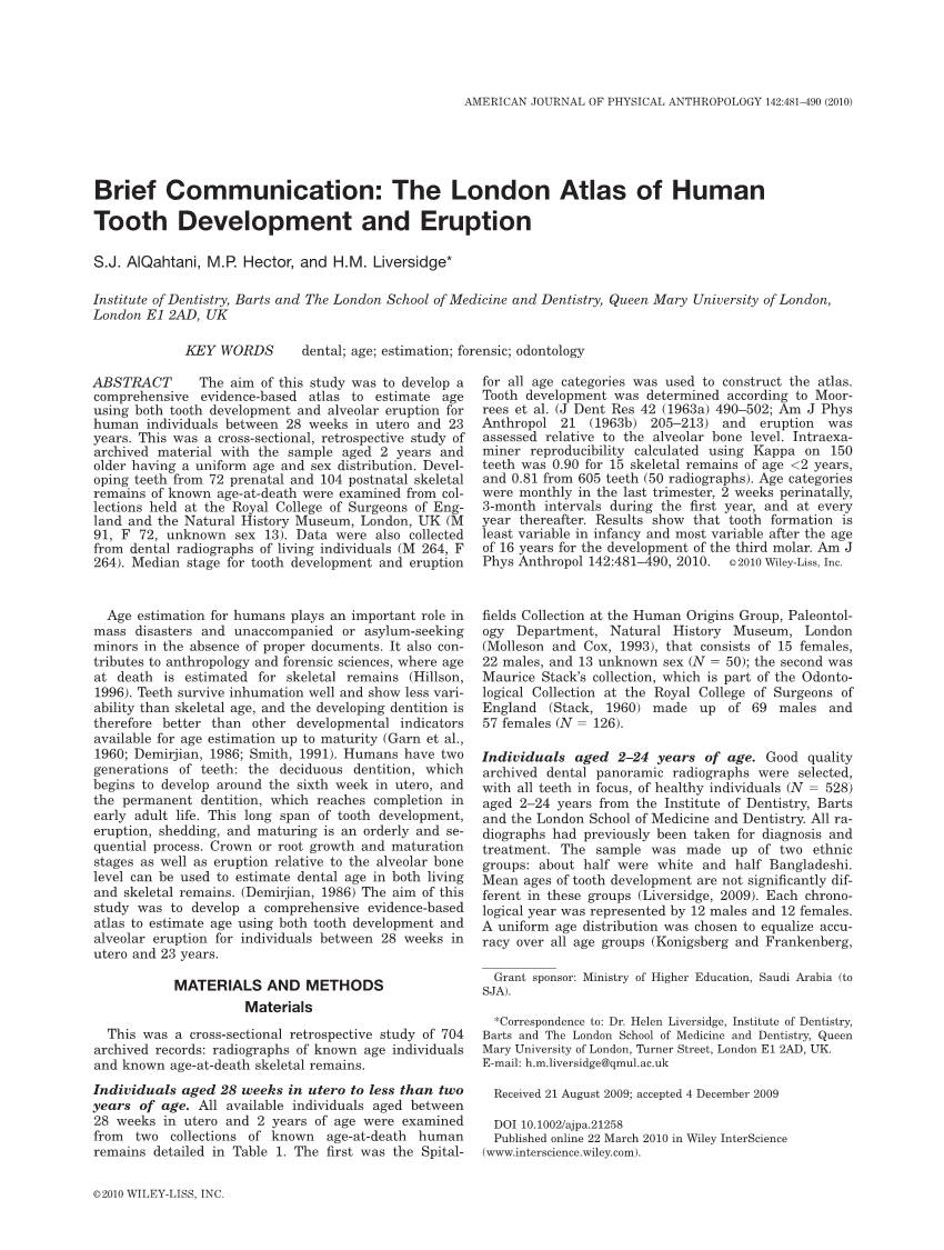 The London Atlas of Human Tooth Development and Eruption