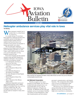 Helicopter Ambulance Services Play Vital Role in Iowa Tim Mcclung