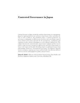 Contested Governance in Japan