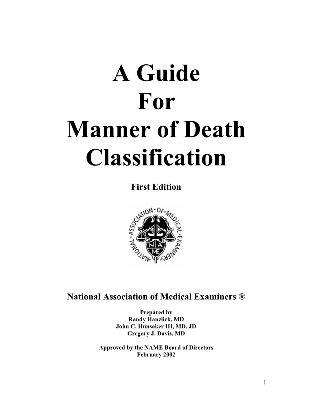 Manner of Death Guide