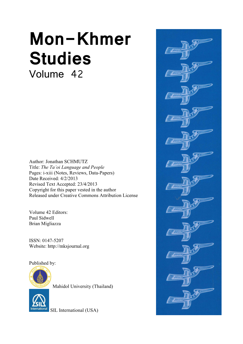 Mon-Khmer Studies