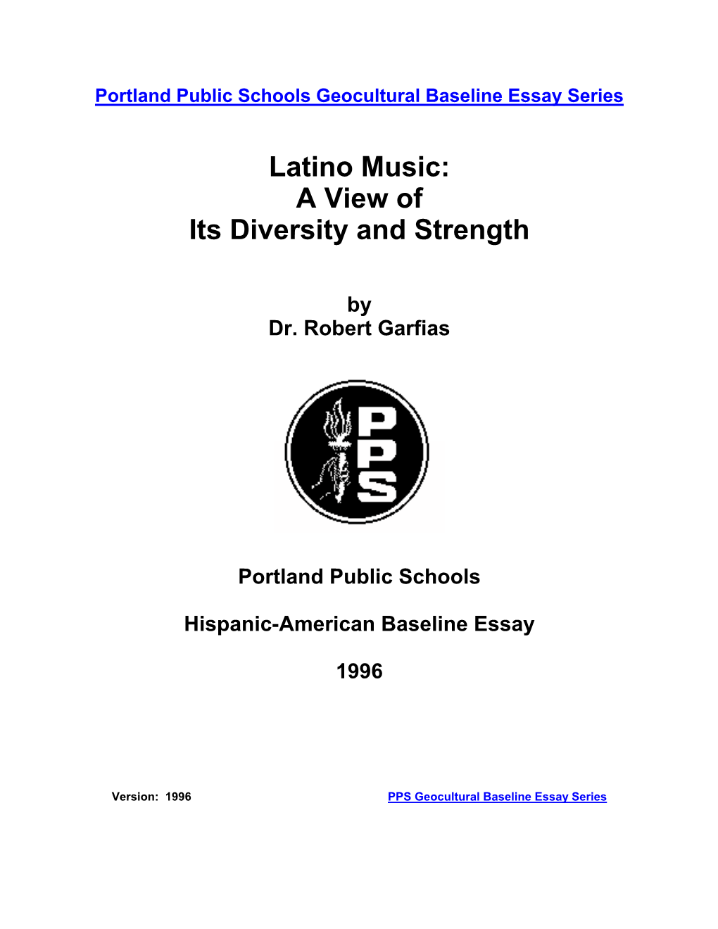 Latino Music: a View of Its Diversity and Strength