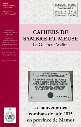 Cahiers De Sambre Et Meuse