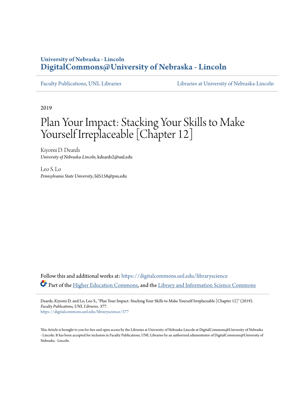 Plan Your Impact: Stacking Your Skills to Make Yourself Irreplaceable [Chapter 12] Kiyomi D