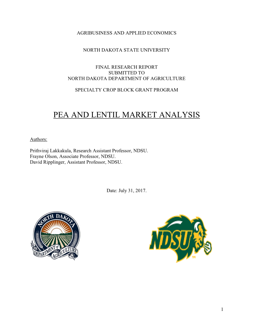 Pea and Lentil Market Analysis
