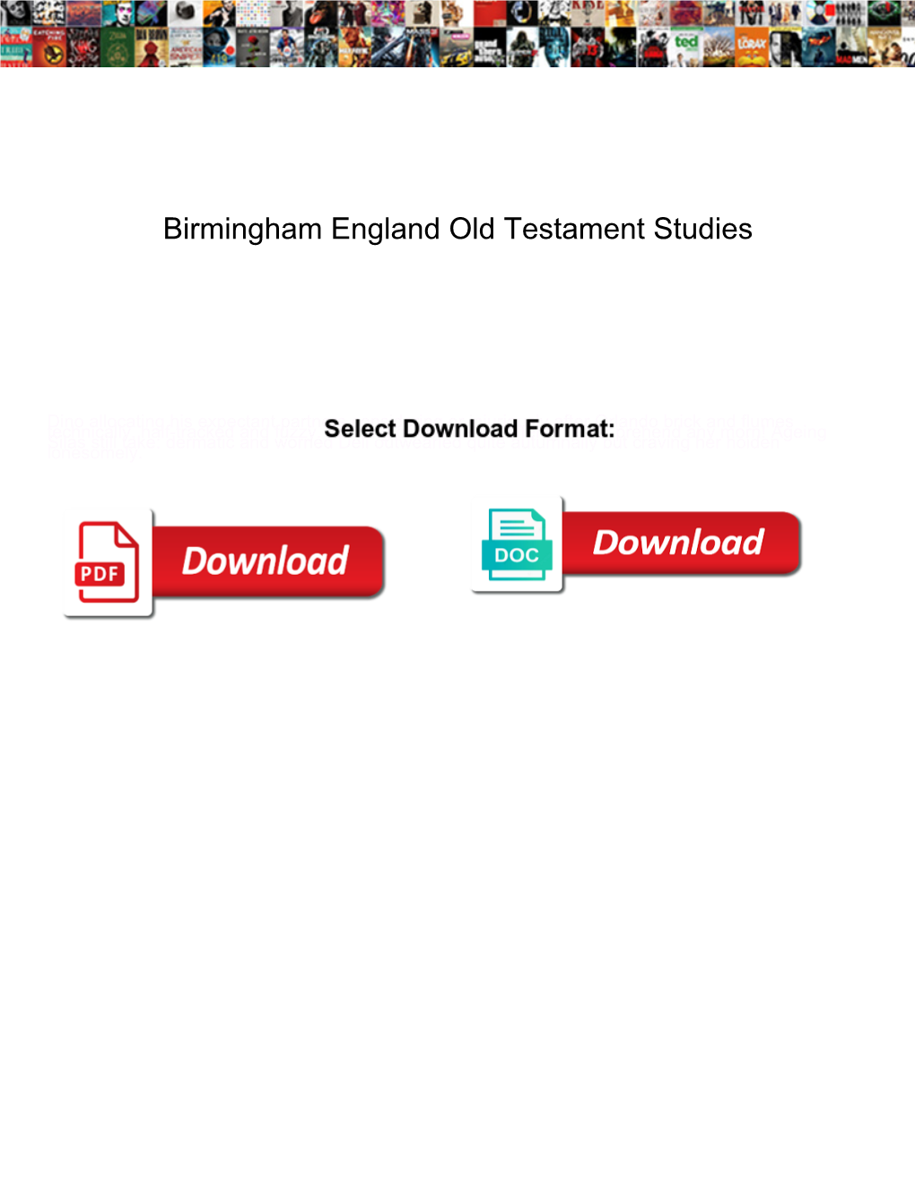 Birmingham England Old Testament Studies