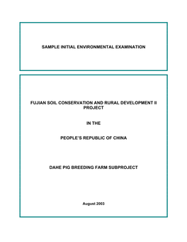 Sample Initial Environmental Examination Fujian Soil