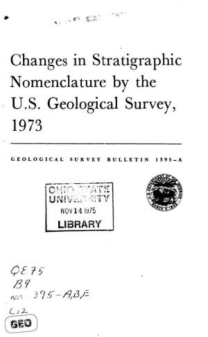 Changes in Stratigraphic Nomenclature by the U.S. Geological Survey, 1973