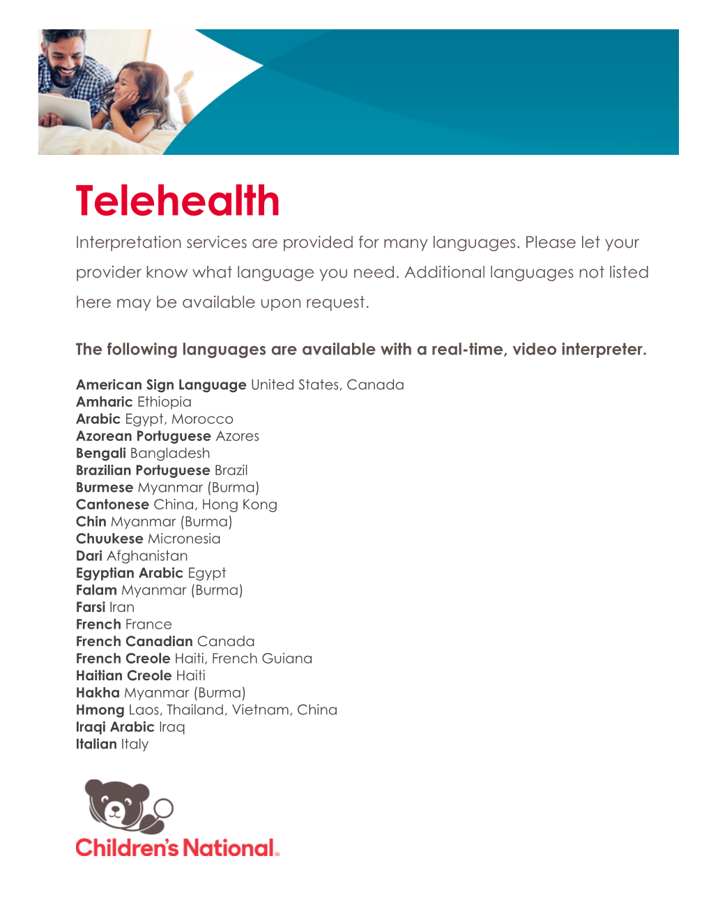 Telehealth Interpretation Services Are Provided for Many Languages