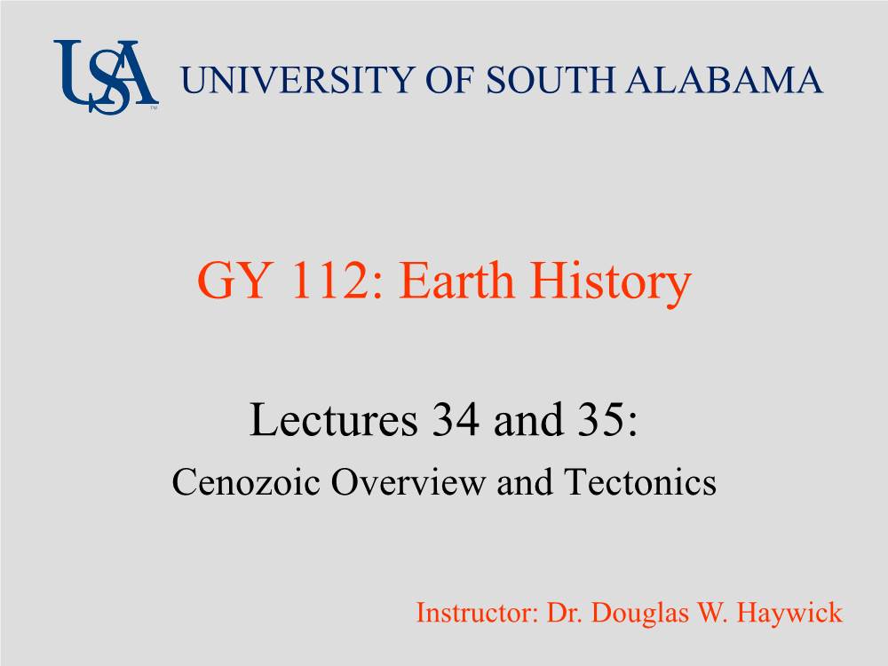 GY 112: Earth History