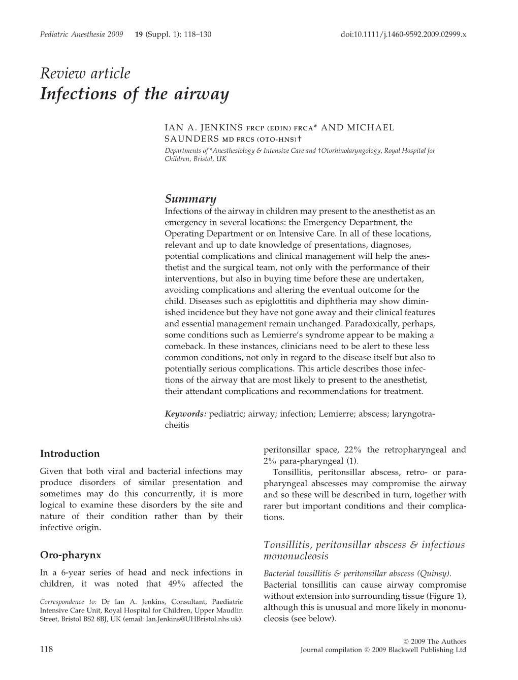 Review Article Infections of the Airway