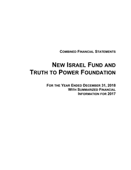 New Israel Fund and Truth to Power Foundation