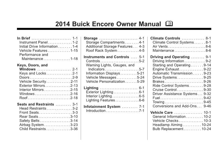 2014 Buick Encore Owner Manual M