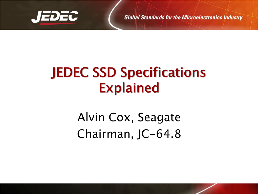 JEDEC SSD Specifications Explained
