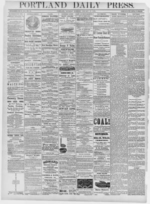 Portland Daily Press: January 17, 1878