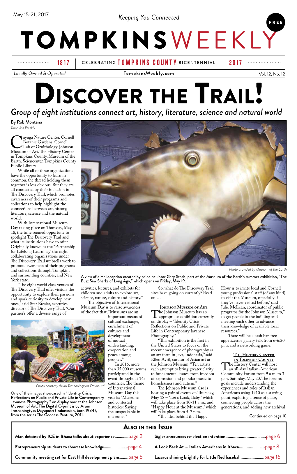 Discover the Trail! Group of Eight Institutions Connect Art, History, Literature, Science and Natural World by Rob Montana Tompkins Weekly