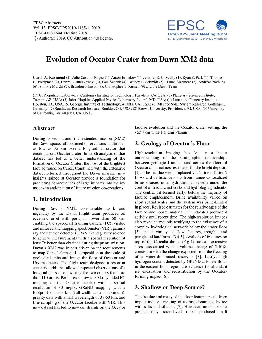 Evolution of Occator Crater from Dawn XM2 Data